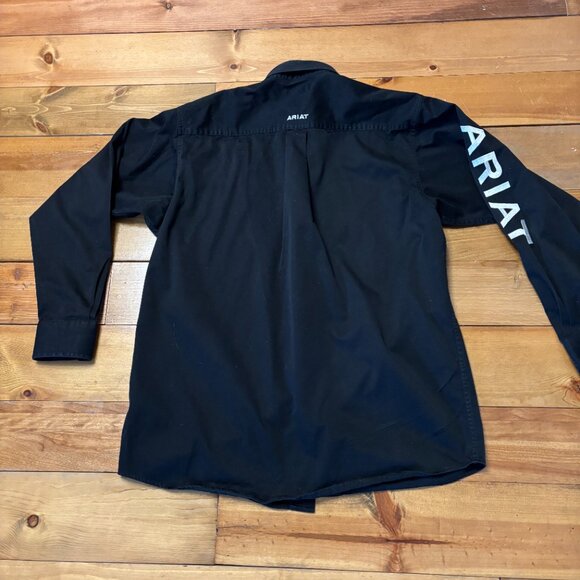 Men's Ariat Black Button Down Shirt - Picture 3 of 5